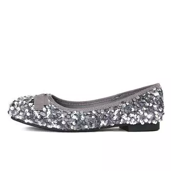 Женские туфли на плоской подошве с мелким носком, сверкающие блестки, банты на плоской подошве, темпераментные одинарные туфли, женские туфли на плоской подошве, женская обувь, мода 35