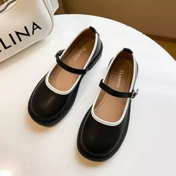 Женские туфли на плоской подошве с мелкой пряжкой, мягкие, весна-лето, эластичный пояс, цветные туфли Мэри Джейн, туфли-бобовые 35 белый