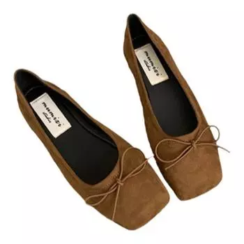 Женские туфли на плоской подошве с нежным бантом в стиле ретро, модные элегантные туфли-лодочки на шпильке с красным квадратным носком, осенние модельные лоферы, повседневная обувь 35