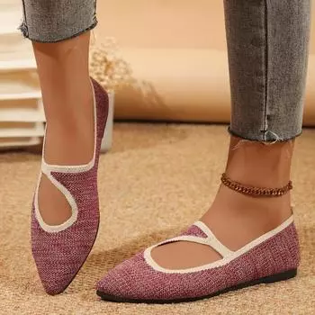 Женские туфли на плоской подошве с острым носком, однотонные вязаные туфли без шнуровки, повседневные дышащие балетки, женские туфли на плоской подошве, женские лоферы 36 серебряный