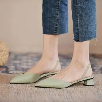 Женские туфли на плоской подошве с острым носком, женские туфли на плоской подошве, без застежек, элегантные туфли для офиса, мягкая подошва, удобные женские туфли 34 зелёный
