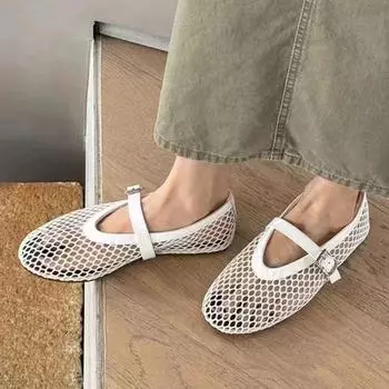 Женские туфли на плоской подошве с острым носком, однотонные вязаные туфли без шнуровки, повседневные дышащие балетки на плоской подошве, женские туфли на плоской подошве, женские лоферы 37 чёрный