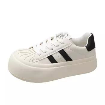 Женские туфли на плоской подошве с толстой подошвой, повседневные кроссовки, весенние новые туфли-панды, классические вулканизированные туфли 35