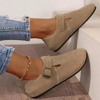 Женские туфли на плоской подошве с закрытым носком на платформе, домашние мокасины, женская обувь для отдыха на открытом воздухе, модные туфли на плоской подошве, нескользящие, удобные кроссовки для женщин 36 чёрный