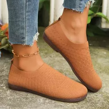 Женские туфли на плоской подошве, сетчатые, дышащие, легкие, модные, лоферы, весна-осень, удобные, повседневные, кроссовки, обувь для активного отдыха для женщин 36 бежевый