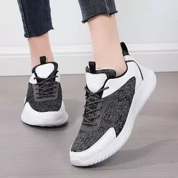 Женские туфли на плоской подошве со шнуровкой для вождения, удобные, повседневные, для прогулок, минималистичные, дышащие, для женских кроссовок, черные, белые EU: 36 чёрный