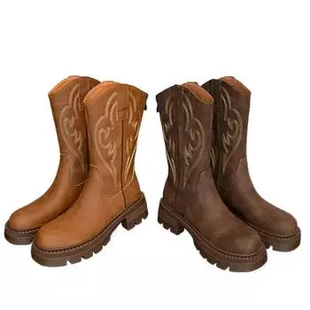 Женские туфли на плоской подошве средней длины, тонкие стили, ботинки Челси, зимние, мягкие, 2024, весна-осень, готические ботинки, удобные, для ходьбы, Zapatos Mujer 35