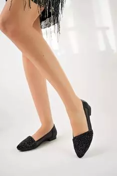 Женские туфли на плоской подошве Stoned Black Ballet Ballet