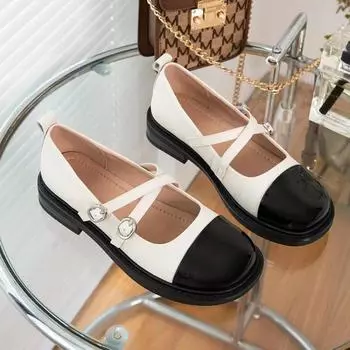 Женские туфли на плоской подошве Туфли Мэри Джейн Туфли в стиле британской Лолиты для девочек Модные туфли в тон цвета Маленькие кожаные туфли Zapatos De Mujer 35 бежевый