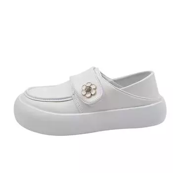 Женские туфли на плоской подошве, удобные туфли из воловьей кожи для больниц и медсестер, нескользящие мокасины, белые и черные туфли на плоской подошве, женские туфли Мэри Джейн 35