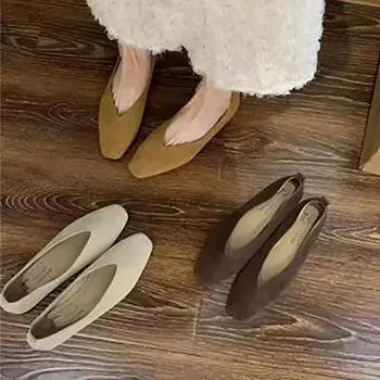 Женские туфли на плоской подошве в винтажном стиле с квадратным носком, мягкие мокасины, удобные балетки, женская обувь 39EU/CN40 бежевый