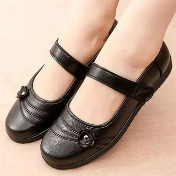 Женские туфли на плоской подошве весна осень модные классические кроссовки женские милые однотонные черные кожаные туфли на плоской подошве женские туфли Zapatos De Mujer 36 чёрный