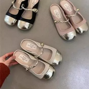 Женские туфли на плоской подошве, женские тапочки-мюли с круглым носком, разноцветные сандалии, дизайнерские шлепанцы, летние новые повседневные платья для отдыха на открытом воздухе, шлепанцы Zapatos 35