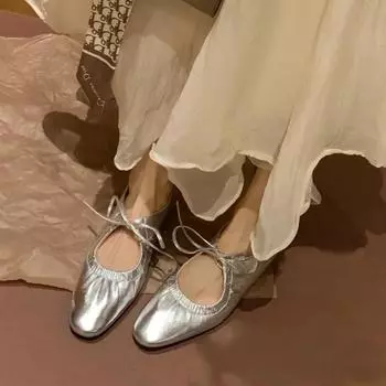 Женские туфли на плоской подошве золотистого и серебряного цвета со шнуровкой Туфли Мэри Джейн в стиле ретро с круглым носком и неглубокой вышивкой 35