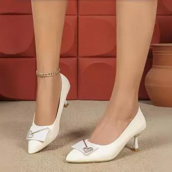 Женские туфли на шпильках со стразами – новый стиль, универсальные, без застежек Size 220 чёрный