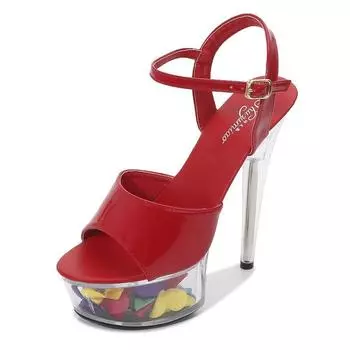 Женские туфли на шпильке, пикантные модели для подиума, туфли с кристаллами, серия 190, каблук 14,5 см, платформа LFD 4,5 см 34 белый