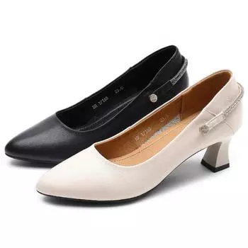 Женские туфли на среднем каблуке из натуральной кожи. Новые весенне-осенние универсальные женские туфли на шпильке с острым носком, маленький размер 31. 31