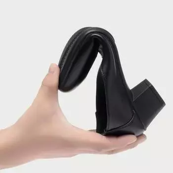 Женские туфли на среднем каблуке Офисные туфли-лодочки из искусственной кожи Черные базовые туфли на квадратном каблуке Весна-Осень Женские лоферы Zapatos Tacones Mujer 35 чёрный