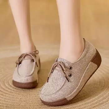 Женские туфли на танкетке с толстой подошвой, туфли на платформе, повседневные туфли для студентов, кроссовки для увеличения роста, большие размеры, кроссовки Shake 35 чёрный