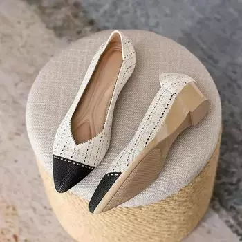 Женские туфли на танкетке с увеличенным ремешком, новые повседневные удобные туфли-лоферы с острым носком, женские дышащие туфли для ходьбы 2024 г. 34