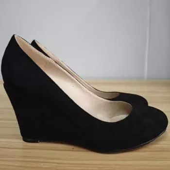 Женские туфли на танкетке весна-осень классические сексуальные туфли с острым носком на платформе и высоким каблуком черные туфли для офиса и вечеринки нарядные свадебные туфли 35 оранжевый