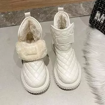 Женские туфли на толстой платформе с круглым носком, кожаные ботильоны, женские зимние ботинки, нескользящие, дизайнерские, роскошные, новые, на плоской подошве из искусственной кожи 35