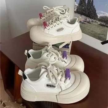 Женские туфли на толстой подошве, увеличивающие рост, симпатичные белые туфли, дышащие и удобные женские спортивные туфли 35