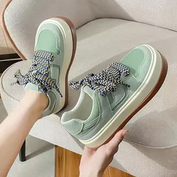 Женские туфли на толстой подошве Villain Small Cute Big-toed Women 2024 New Spring Sports Casual Women Shoes 35