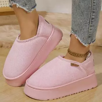 Женские туфли на толстой подошве, женские теплые туфли для хлеба, женские 36 бежевый