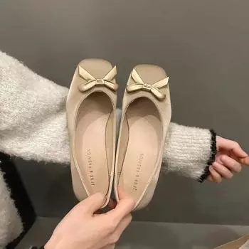 Женские туфли на толстом каблуке, новые модные туфли на среднем каблуке с бантом и ремешком, женские туфли Мэри Джейн, платье, неглубокий носок, женские балетки 35