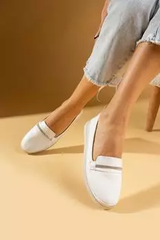 Женские туфли на удобной кожаной подошве с внутренней подкладкой из камня 43-208-24