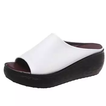 Женские туфли на высоком каблуке, летние сексуальные босоножки на кожаной подошве с открытым носком, туфли на платформе, мюли, шлепанцы, Zapatos De Mujer 35