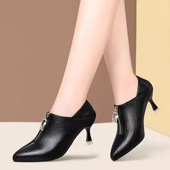 Женские туфли на высоком каблуке на тонком каблуке, новинка весны/лета/осени/зимы, корейское издание, остроконечные женские темпераментные туфли на высоком каблуке 35