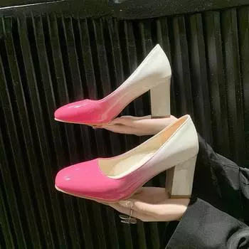 Женские туфли на высоком каблуке с градиентной мелкой платформой, женская обувь, модные туфли Мэри Джейн для вечеринок, женские сексуальные туфли-лодочки 35 зелёный