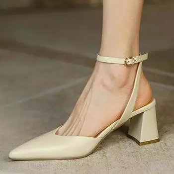 Женские туфли на высоком каблуке, сандалии, новый бренд, весна-лето, дизайнерская обувь для вечеринок, толстые туфли-лодочки, женское платье, острый носок, Zapatos 36