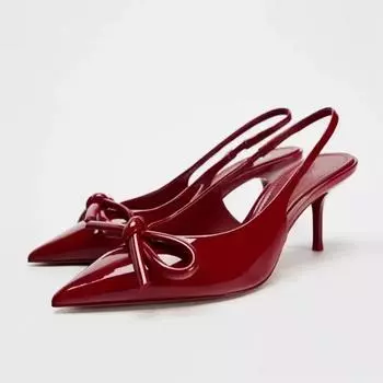 Женские туфли на высоком каблуке со шнуровкой и манжетой, модные, с бантом-бабочкой, для офиса и карьеры, бестселлер, сандалии больших размеров с закрытым носком 35 покинуть белый