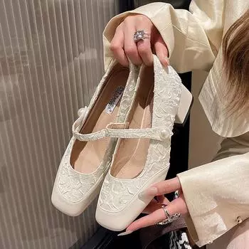 Женские туфли на высоком каблуке в стиле ретро, винтажные повседневные слипоны, лоферы, женские туфли на платформе в стиле ретро, Мэри Джейн 35 чёрный