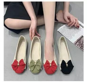 Женские туфли-одиночки в тон цвета, с неглубоким горлом, мягкой поверхностью, плоским дном, квадратным носком, женские туфли с бабочкой 35 чёрный