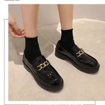 Женские туфли One Pedal, маленькие кожаные туфли, женские туфли на платформе в британском стиле, туфли One Pedal Four Single 35