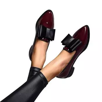 Женские туфли с бантом и заострённым носком 35