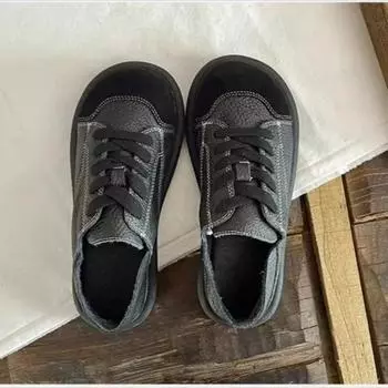 Женские туфли с круглым носком и мягкой подошвой в сочетании со спортивной обувью 2024 года, новые повседневные женские туфли на шнуровке из вулканизированной стали на весну и осень 35 бежевый