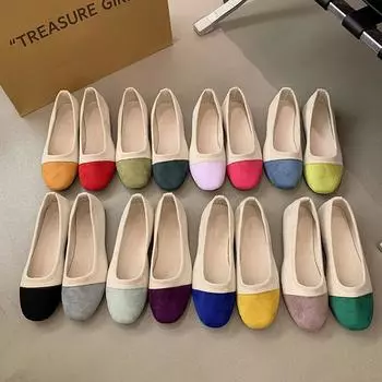 Женские туфли с квадратным носком в стиле пэчворк, новые, женские, легкие, замшевые, повседневные, элегантные, женские, на открытом воздухе, туфли ко Дню святого Валентина 35