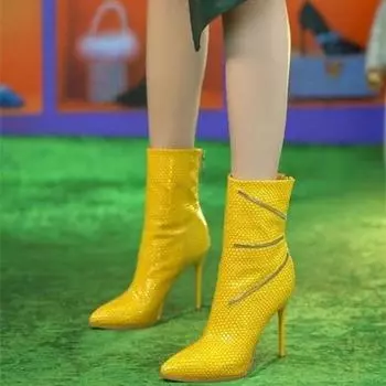 Женские туфли с острым носком, эластичная ткань карамельного цвета, носки на высоком каблуке, ботинки, тонкие каблуки, женские туфли-лодочки, туфли на шпильке, большой размер 39 35 бежевый