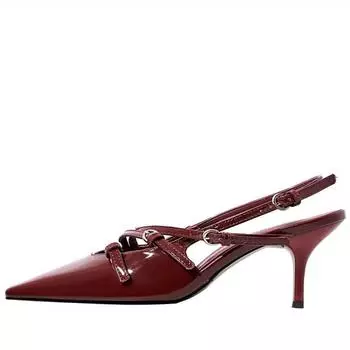 Женские туфли с острым носком и пряжкой, из лакированной кожи, сандалии на шпильке, туфли Мэри Джейн на толстом каблуке, женская роскошная обувь 35