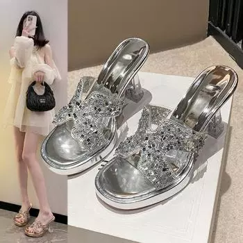 Женские туфли с открытым носком и мелким горлом, украшенные стразами, туфли со стразами, свадебное предложение, банкет, вечеринка, модная женская обувь 35