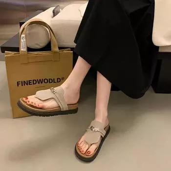 Женские туфли с открытым носком Современные женские сандалии Женские тапочки Модные цветные повседневные тапочки Женские новые Тапочки с открытым носком на плоской подошве 35