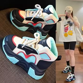 Женские туфли с высоким берцем и толстой подошвой в стиле колор-блок — стройнят, стильно смотрятся и увеличивают рост на осень/зиму 2023 года 38