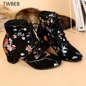 Женские туфли с высоким берцем, танцевальная обувь на мягкой подошве, женская обувь для бальных танцев, современного танго, джаза, выступлений, практики, сальсы 34