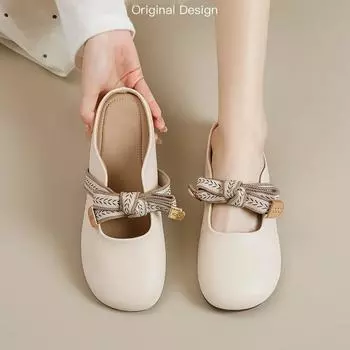 Женские туфли с закрытым носком, лоферы, тапочки, женские летние мюли, сексуальные шлепанцы 2024, мягкие, плоские, базовые, повседневные, римские, резиновые, ткань PU 35 хаки