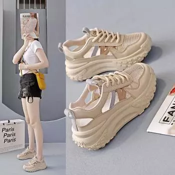 Женские туфли Stomping Shit Feeling Mesh Shoes Женские дышащие сетчатые тонкие кроссовки Летние открытые маленькие белые туфли для досок 35 красный